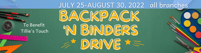 Backpack 'n Binders Drive to Benefit Tillie's Touch with Seneca Savings