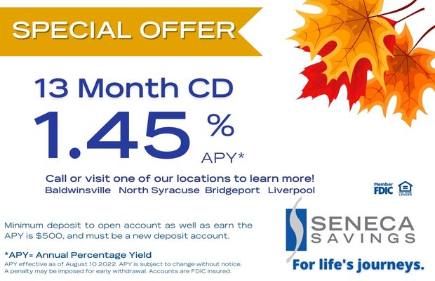 special cd rate seneca savings