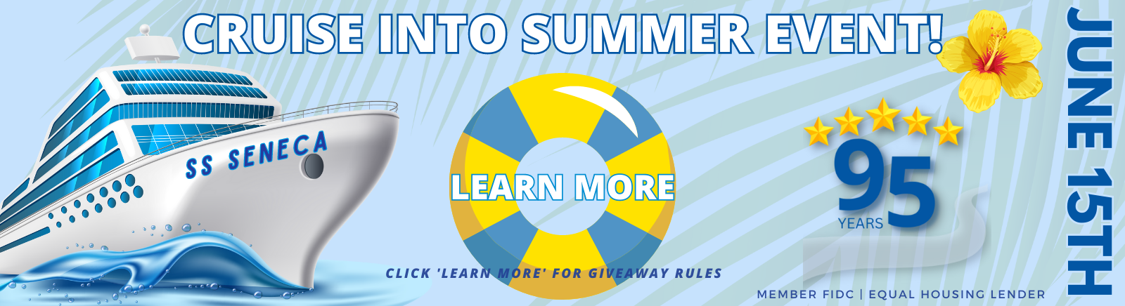 cruise into summer event seneca savings cruise giveaway june 15th all branches