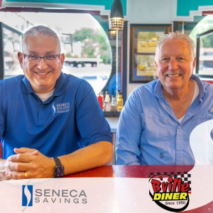 Jim Orlando Bville Diner with Joe Vitale CEO Seneca Savings Jim Orlando Bville Diner with Seneca Savings CEO Joseph Vitale